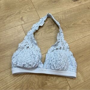 Aerie ice blue halter bralette size small lace
